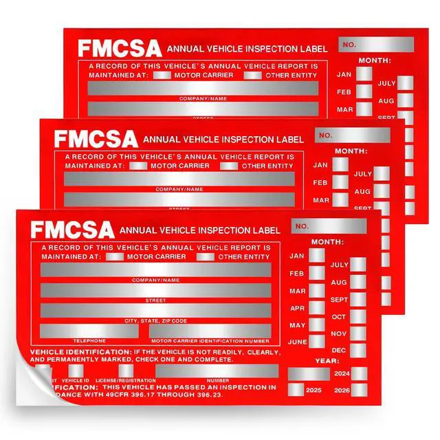 Alt view image 2 of 7 - 50 Pack Inspection Forms and StickersAnnual Inspection StickerAnnual Inspection Forms and StickersPermanent Aluminum Adhesive Decals3-Ply Carbonless Form