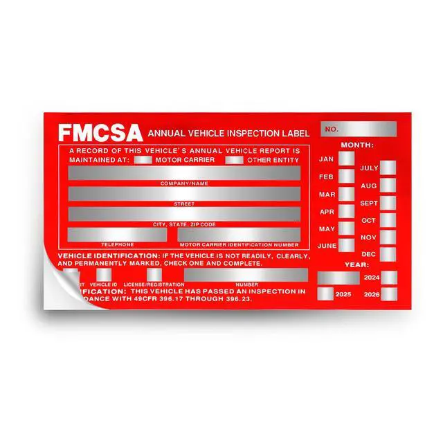Alt view image 3 of 7 - 50 Pack Inspection Forms and StickersAnnual Inspection StickerAnnual Inspection Forms and StickersPermanent Aluminum Adhesive Decals3-Ply Carbonless Form