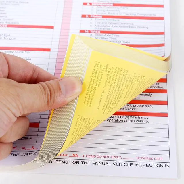 Alt view image 6 of 7 - 50 Pack Inspection Forms and StickersAnnual Inspection StickerAnnual Inspection Forms and StickersPermanent Aluminum Adhesive Decals3-Ply Carbonless Form