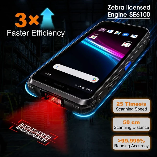 Alt view image 2 of 7 - F20X-1 Android 12 Barcode Scanner PDA, 6GB RAM 64GB ROM,1D/2D/QR Scan Zebra Licensed Engine SE6100, 5000mAh Removable Battery, IP67 for Inventory, Warehouse, Logistics, 2026