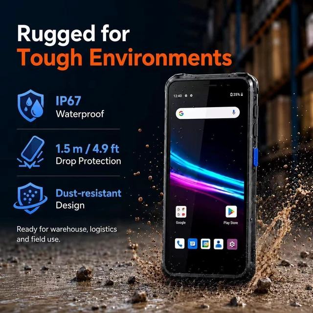 Alt view image 4 of 7 - F20X-1 Android 12 Barcode Scanner PDA, 6GB RAM 64GB ROM,1D/2D/QR Scan Zebra Licensed Engine SE6100, 5000mAh Removable Battery, IP67 for Inventory, Warehouse, Logistics, 2026