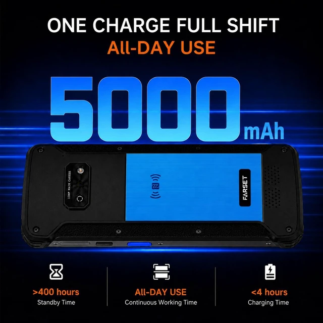 Alt view image 5 of 7 - F20X-1 Android 12 Barcode Scanner PDA, 6GB RAM 64GB ROM,1D/2D/QR Scan Zebra Licensed Engine SE6100, 5000mAh Removable Battery, IP67 for Inventory, Warehouse, Logistics, 2026
