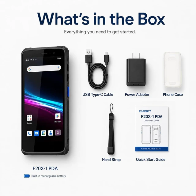 Alt view image 7 of 7 - F20X-1 Android 12 Barcode Scanner PDA, 6GB RAM 64GB ROM,1D/2D/QR Scan Zebra Licensed Engine SE6100, 5000mAh Removable Battery, IP67 for Inventory, Warehouse, Logistics, 2026