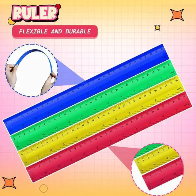 Alt view image 3 of 7 - 300 Pcs Back to School Supplies Kit, Include 100 Pcs 12 Inch Plastic Rulers 100 Pcs Assorted Colors Highlighters 100 Pcs Student Scissors for Kids Classroom Charity Donation Supplies (300)