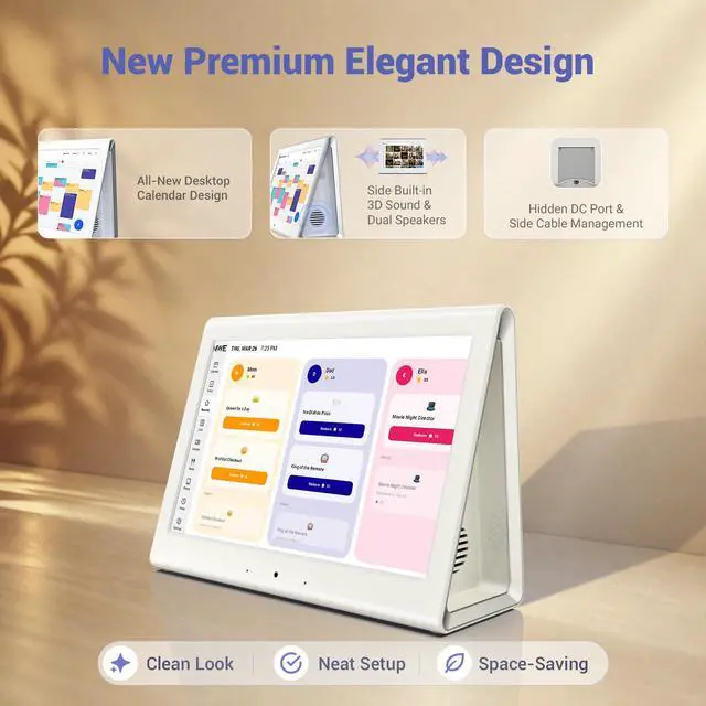 Alt view image 7 of 7 - 2026 New Upgraded Smart Digital Calendar, Family Planner No Subscription | Wall Planner WiFi Sync Color-Coded Family Schedule, Chore Chart & Meal Plan, HD Interactive Touchscreen Smart Calendar