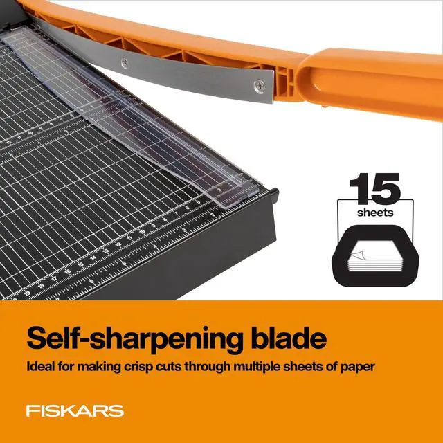 Alt view image 3 of 6 - 12" Recycled Bypass Guillotine Paper Cutter, Self-Sharpening | Paper Trimmer for Crafting and Scrapbooking, Arts and Crafts Supplies, Photo Cutter with 30% Recycled Materials