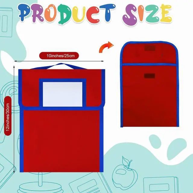 Alt view image 2 of 6 - 32 Pcs Nylon Book Pouch Bags with Stitched Handle and Clear Name Tag Pockets, Book Bags for Kids, Classroom, School, Homework, Protector Store Reading Supplies, 11.8 x 9.8 Inch