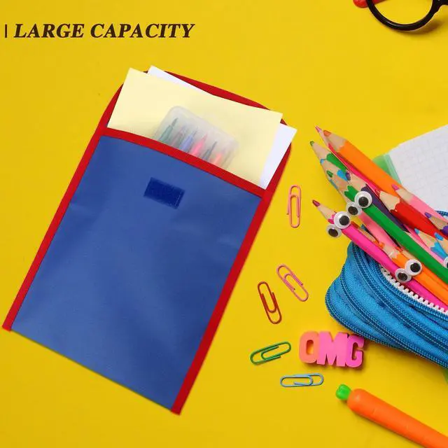 Alt view image 4 of 6 - 32 Pcs Nylon Book Pouch Bags with Stitched Handle and Clear Name Tag Pockets, Book Bags for Kids, Classroom, School, Homework, Protector Store Reading Supplies, 11.8 x 9.8 Inch