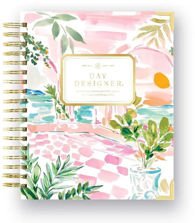 Main image of 2026-2027 Daily Academic Planner, 7.4"x9.5", Capri | July 2026 - June 2027, Glossy Laminated Cover, Wirebound, Laminated Tabs, Storage Pocket, Stickers & Snap-In Ruler
