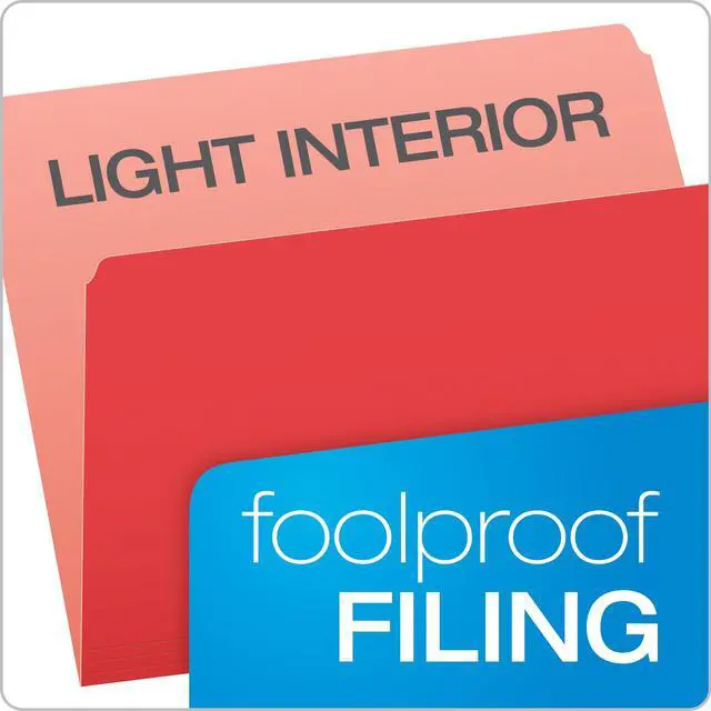 Alt view image 3 of 7 - Colored File Folders, Red (PFX152RED), Letter (Pack of 5)