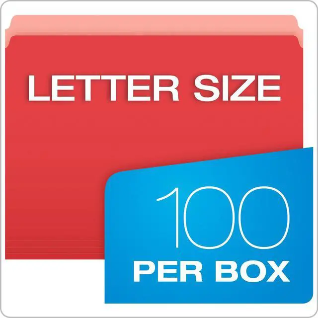 Alt view image 5 of 7 - Colored File Folders, Red (PFX152RED), Letter (Pack of 5)