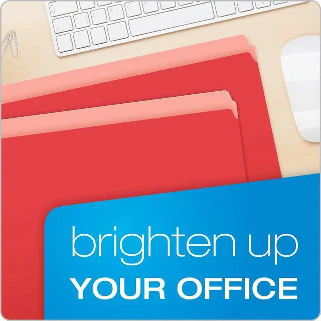 Alt view image 6 of 7 - Colored File Folders, Red (PFX152RED), Letter (Pack of 5)