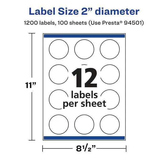 Alt view image 5 of 6 - ® Glossy Clear Round Labels, Sure Feed® Technology, 2" Diameter, 1,200 Glossy Clear Labels, Print-to-The-Edge, Laser/Inkjet Printable