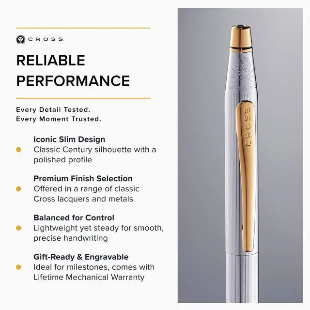 Alt view image 4 of 6 - Classic Century Refillable Pen & Pencil Gift Set Presented in a Luxury Gift Box - Medium Point, Black Ink, Medalist