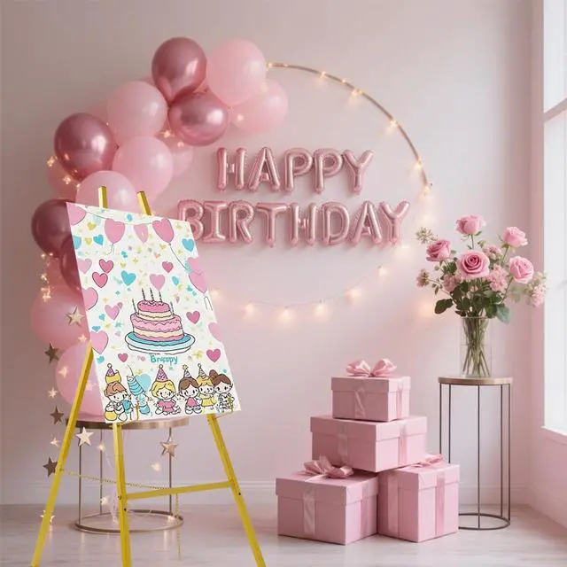 Alt view image 5 of 7 - 57" Gold Easel Stand for Sign, Heavy Duty Metal Floor Display Easel | 4-Tier Adjustable Floor Display Easel for Wedding Signs, Welcome Signs, Posters, Mirrors, Pictures, Art, Parties & Paintings