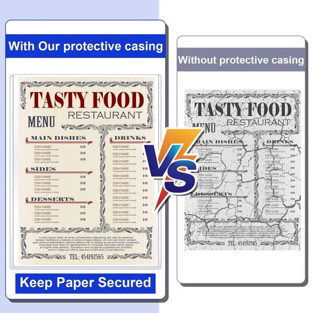 Alt view image 3 of 6 - 100 Pcs 8.5 x 11 Inch Rigid Sheet Protectors, Clear Plastic Document Sleeves, Hard Document Holder, Birth Certificate Protector Certificate Holder Clear Paper Protector for Important Documents