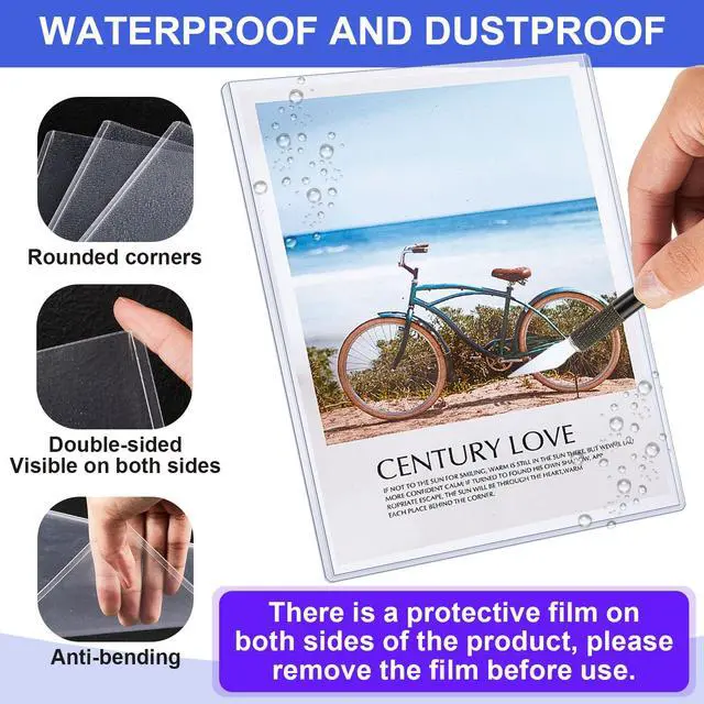 Alt view image 4 of 6 - 100 Pcs 8.5 x 11 Inch Rigid Sheet Protectors, Clear Plastic Document Sleeves, Hard Document Holder, Birth Certificate Protector Certificate Holder Clear Paper Protector for Important Documents