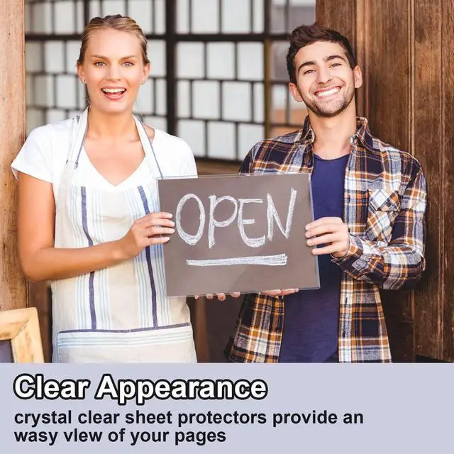 Alt view image 5 of 6 - 100 Pcs 8.5 x 11 Inch Rigid Sheet Protectors, Clear Plastic Document Sleeves, Hard Document Holder, Birth Certificate Protector Certificate Holder Clear Paper Protector for Important Documents