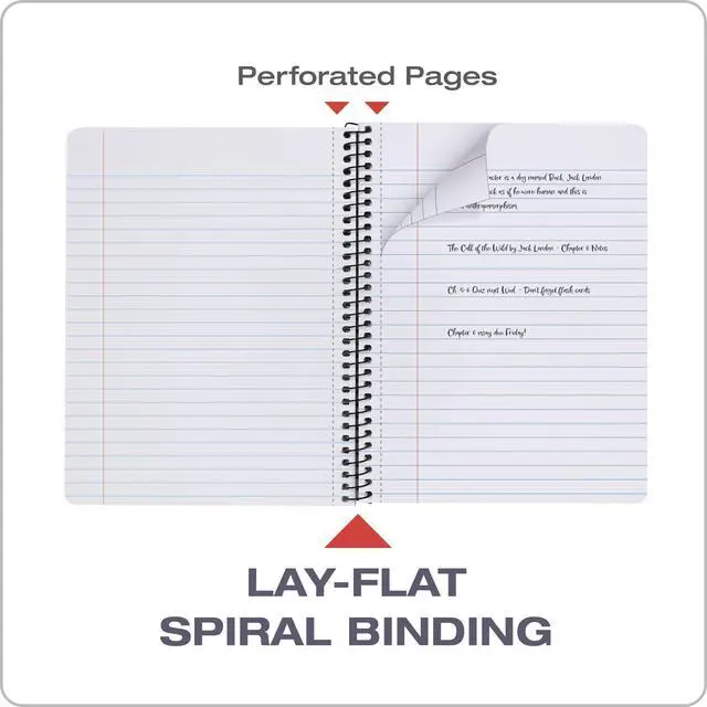 Alt view image 5 of 7 - Spiral Composition Notebooks, Wide Ruled Paper, 9-3/4 x 7-1/2 Inches, 80 Sheets, Black Marble Cover (64950), 4 Count (Pack of 6)