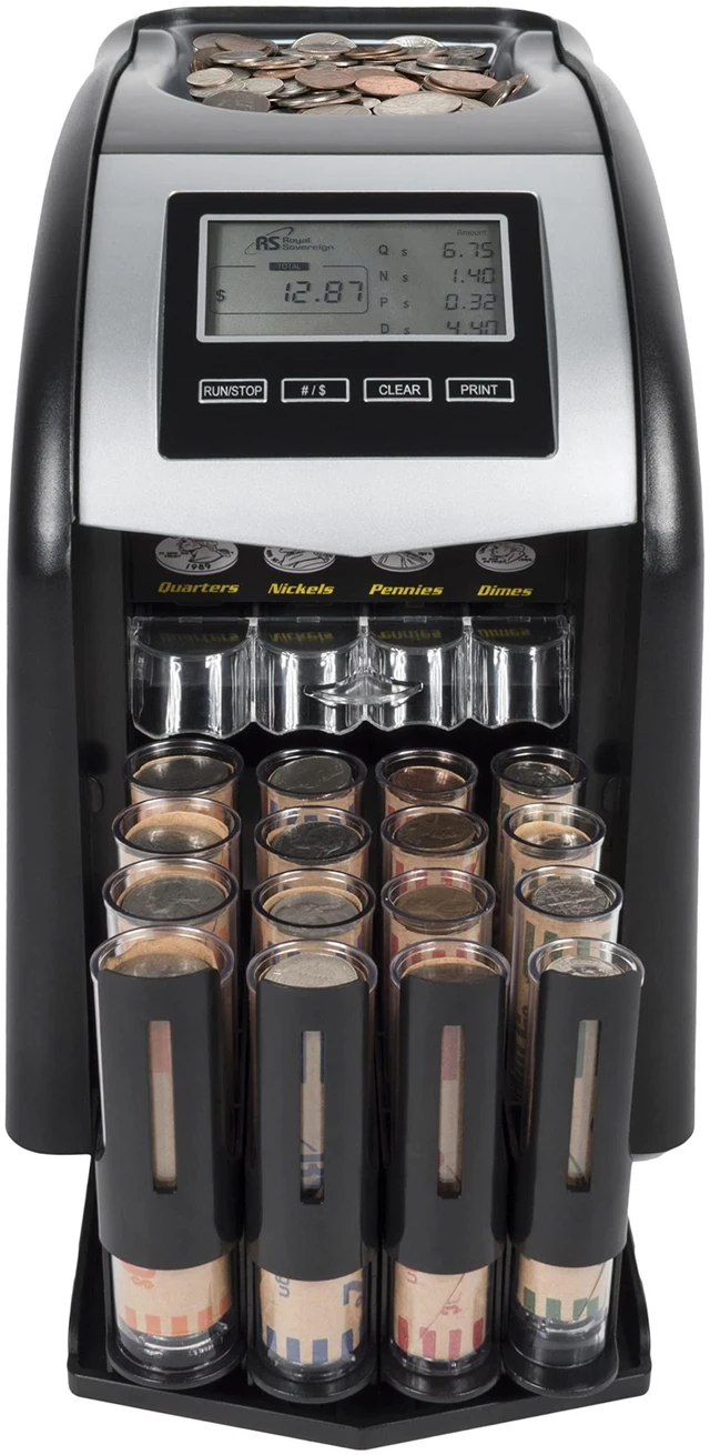 Main image of 4 Row Electric Coin Counter/Sorter with Patented Anti-Jam Technology & Digital Counting Display (FS-44N), Black