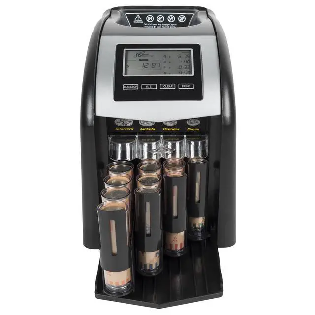 Alt view image 5 of 7 - 4 Row Electric Coin Counter/Sorter with Patented Anti-Jam Technology & Digital Counting Display (FS-44N), Black