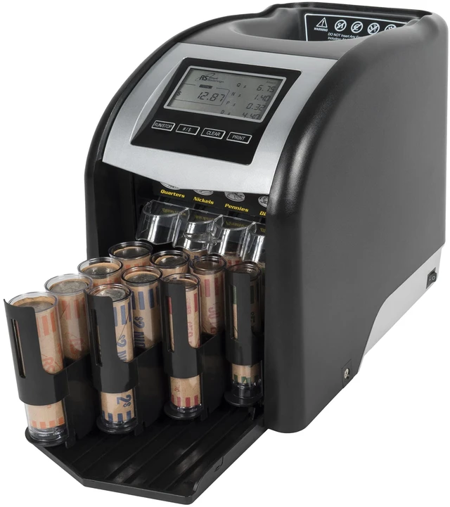 Alt view image 6 of 7 - 4 Row Electric Coin Counter/Sorter with Patented Anti-Jam Technology & Digital Counting Display (FS-44N), Black