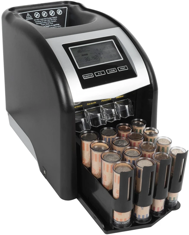 Alt view image 7 of 7 - 4 Row Electric Coin Counter/Sorter with Patented Anti-Jam Technology & Digital Counting Display (FS-44N), Black