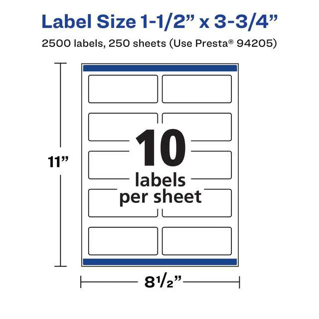 Alt view image 5 of 7 - ® Matte White Rectangle Labels, Sure Feed® Technology, 1.5" x 3.75", 2,500 Matte White Printable Labels