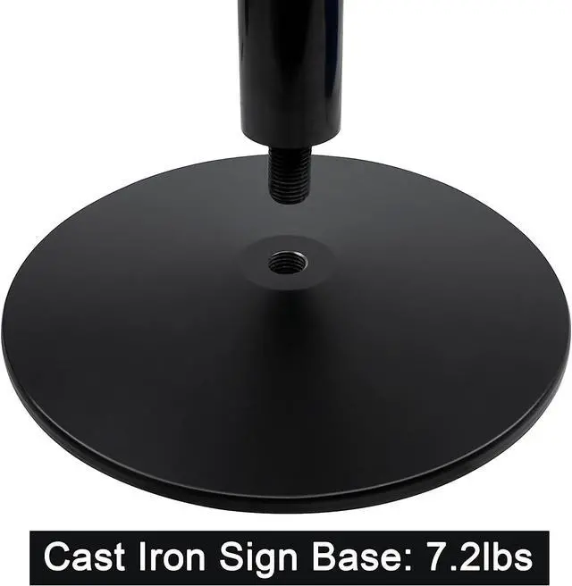 Alt view image 6 of 7 - Parking Sign Post 48" Heavy Duty Cast Iron Parking Signs Stand, Movable Sign Stand for Hanging Signs, Black (2 Packs, 15pounds)