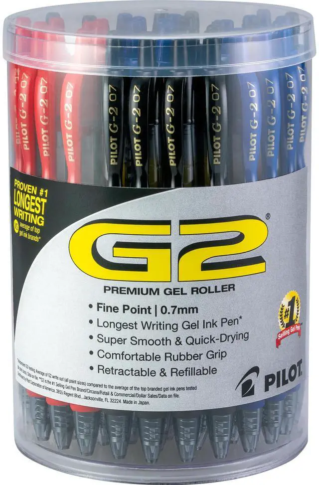 Main image of G2 Premium Gel Pens, Fine Point 0.7 mm, Assorted Colors, Tub of 36