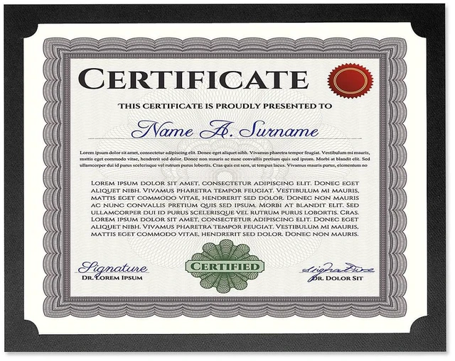 Alt view image 3 of 7 - Fine Stationary Certificate Holders | Plain Black, 50 Count, 9-1/2" x 12", Linen Cover, 80 lb. Stock, Single-Sided, Die-Cut Corners, For Office, School, and more