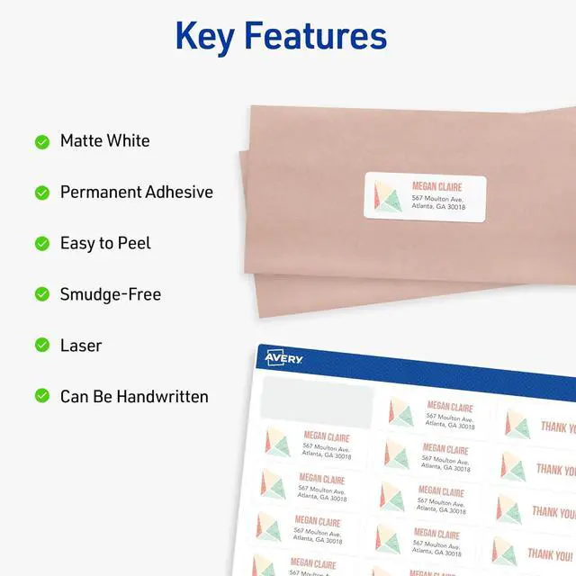 Alt view image 6 of 7 - Easy Peel Address Labels, 1" X 2-5/8" - 22,500 Blank White Mailing Labels for Shipping, Printing and More (5160)