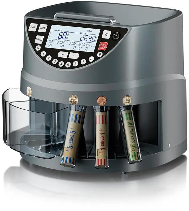 Main image of Coin Counter and Sorter with TFT Display - Accurate Sorting Machine for 5 Denominations, Smooth Operation at Up to 350 Coins Per Minute, Ideal for Efficient Money Management