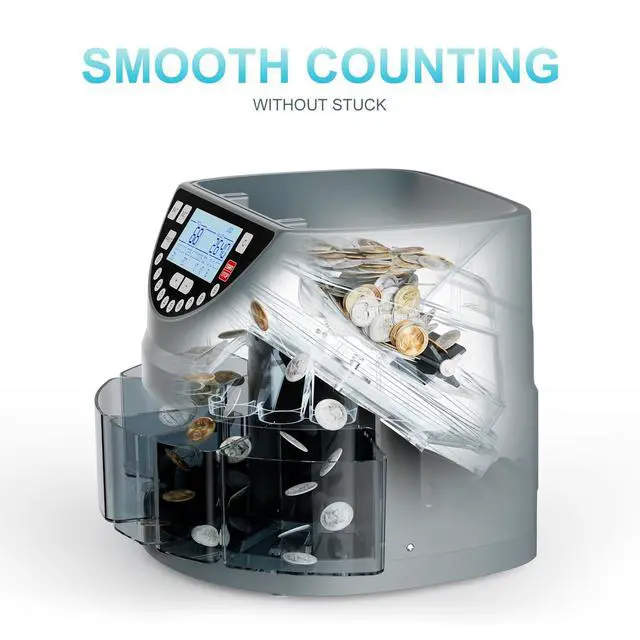 Alt view image 5 of 6 - Coin Counter and Sorter with TFT Display - Accurate Sorting Machine for 5 Denominations, Smooth Operation at Up to 350 Coins Per Minute, Ideal for Efficient Money Management