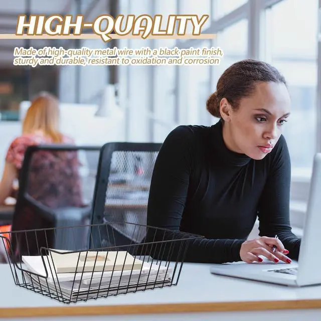 Alt view image 5 of 7 - 12 Pcs Letter Tray Classroom Paper Trays,17'' X 12'' X 5,Black