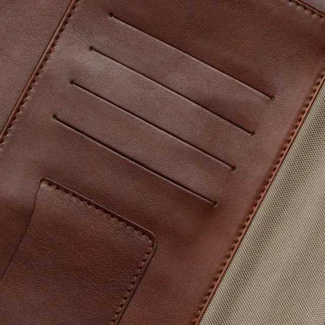 Alt view image 3 of 7 - Premium Leather Portfolio Padfolio - Executive Folio for Men and Women with Zipper, Folio Document Organizer, Laptop Sleeve, iPad Case and Folder - Made in Italy, Brown