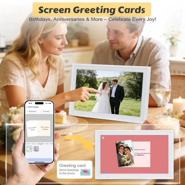 Alt view image 7 of 7 - 15.6" Smart Digital Wall Calendar - WiFi Family Organizer with Sync Google/Outlook/Apple Calendar, Touchscreen Meal Planner & Chore Chart, Digital Photo Frame for Home & Office