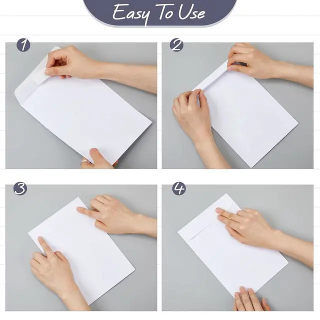 Alt view image 3 of 6 - 800 Counts White Envelopes 6 x 9 Inch Self Adhesive Catalog Security Mailing Envelopes with Adhesive for Mailing Storage Organizing Home Office