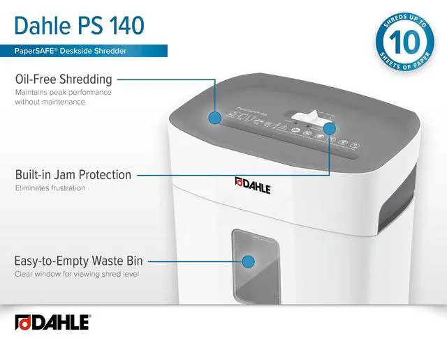 Alt view image 5 of 7 - PaperSAFE PS 140 Paper Shredder, Oil Free, Jam Protection, Security Level P-4, 10 Sheet Max, Shreds Staples, Paper Clips & Credit Cards