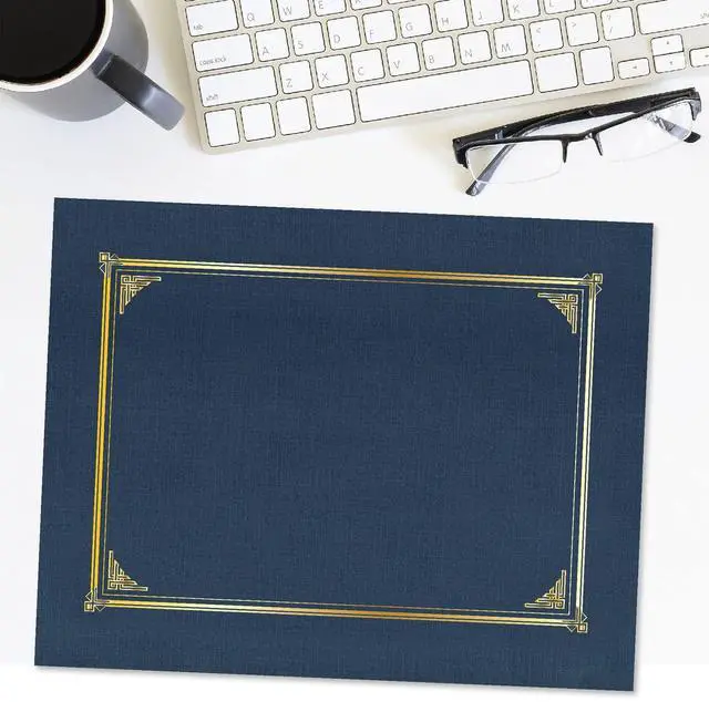 Alt view image 4 of 7 - Classic Linen Document Covers - Certificate Holders, Navy Blue - 12.5 x 9.75 in, 60 Pack