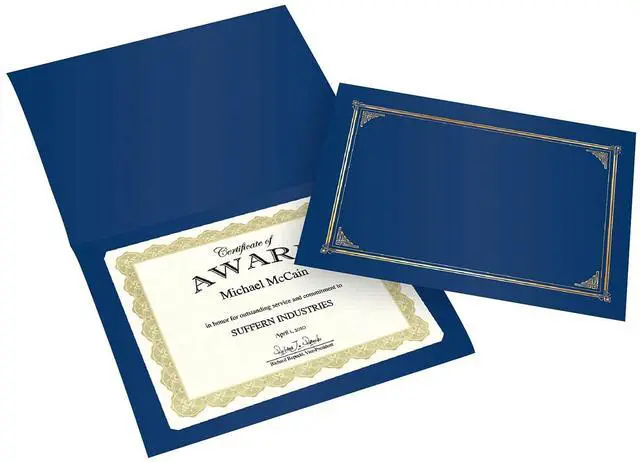 Alt view image 5 of 7 - Classic Linen Document Covers - Certificate Holders, Navy Blue - 12.5 x 9.75 in, 60 Pack