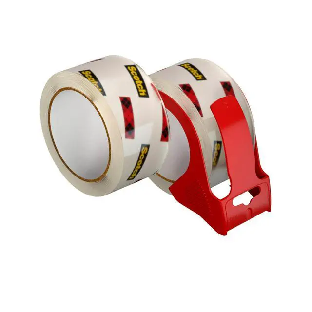 Alt view image 3 of 7 - Box Lock Packaging Tape, 2 Rolls with 1 Refillable Dispenser, 1.88 in x 54.6 yd, Extreme Grip, Sticks Instantly to Any Box (Pack of 6)