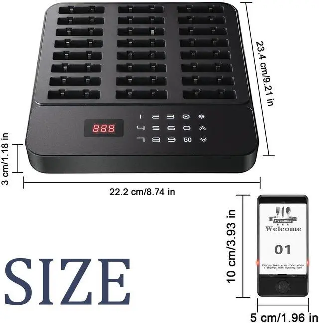 Alt view image 7 of 7 - Restaurant Pager,Pagers for Restaurants 24 Guest Pagers,Buzzers Social Distancing, 98 Chanels with Vibration, Flashing and Buzzer for Food Truck, Restaurant, Food Court