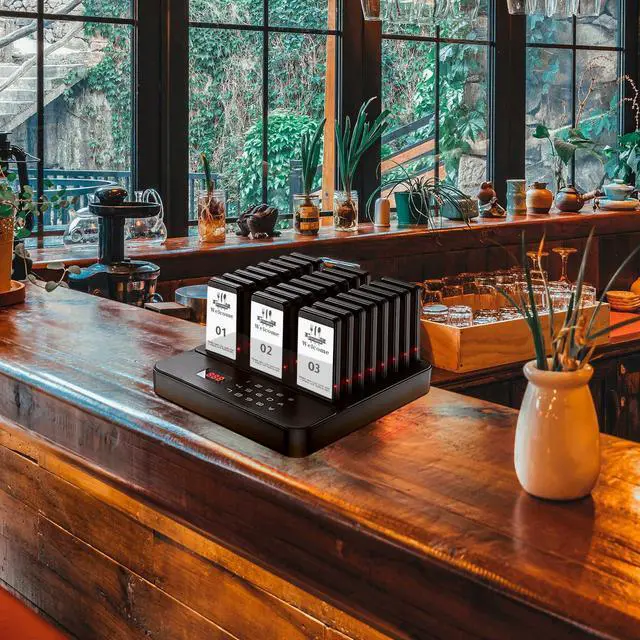 Alt view image 6 of 7 - Restaurant Pager,Pagers for Restaurants 24 Guest Pagers,Buzzers Social Distancing, 98 Chanels with Vibration, Flashing and Buzzer for Food Truck, Restaurant, Food Court