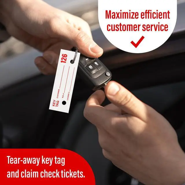 Alt view image 3 of 7 - Car Service Tags 000-999 | Service Dispatch Numbers | Auto Dealer Vehicle Repair Mirror Hang Tags with Numbered Key Tags, 1000 Ct