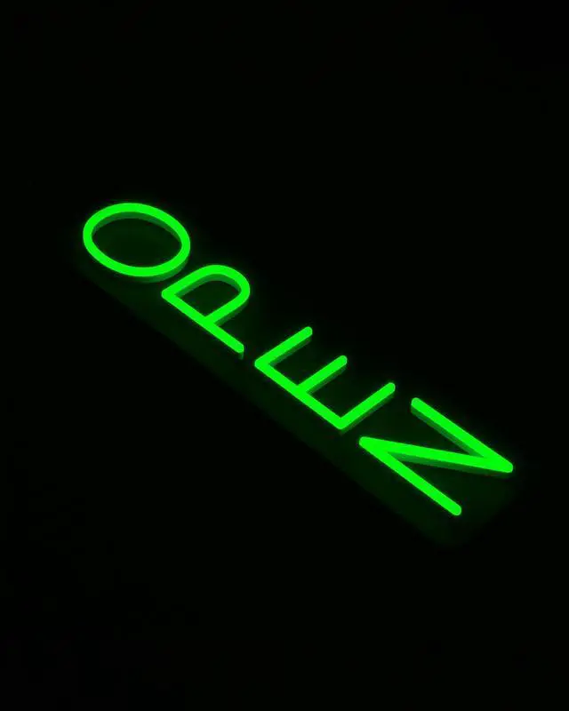 Alt view image 2 of 7 - Outdoor Open Sign for Business 28x7in IP65 Waterproof, Vertical LED Neon Open Sign w/Weatherproof LED Driver, Exterior Lighted Open Sign for Storefront Restaurant Bar (Green)