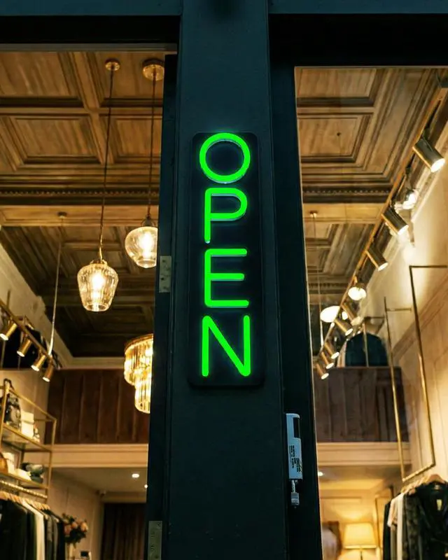 Alt view image 5 of 7 - Outdoor Open Sign for Business 28x7in IP65 Waterproof, Vertical LED Neon Open Sign w/Weatherproof LED Driver, Exterior Lighted Open Sign for Storefront Restaurant Bar (Green)