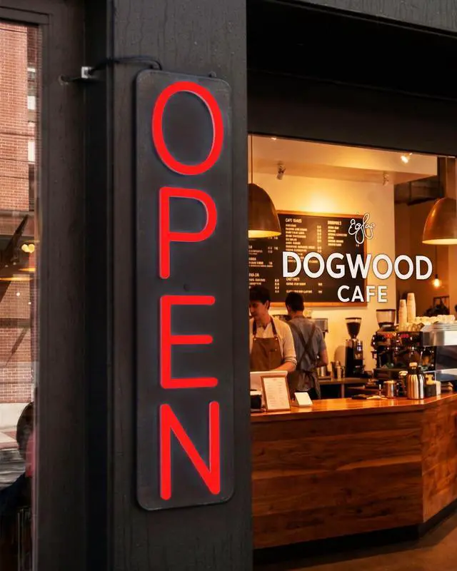 Alt view image 4 of 7 - Outdoor Open Sign for Business 28x7in IP65 Waterproof, Vertical LED Neon Open Sign w/Weatherproof LED Driver, Exterior Lighted Open Sign for Storefront Restaurant Bar (Red)