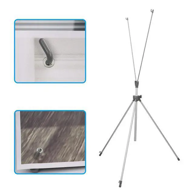 Alt view image 6 of 6 - Adjustable Reinforced X Banner Stand, Fit Banner Size 23 x 63 to 32 x 78 Inches with Travel Bag 2 Pack