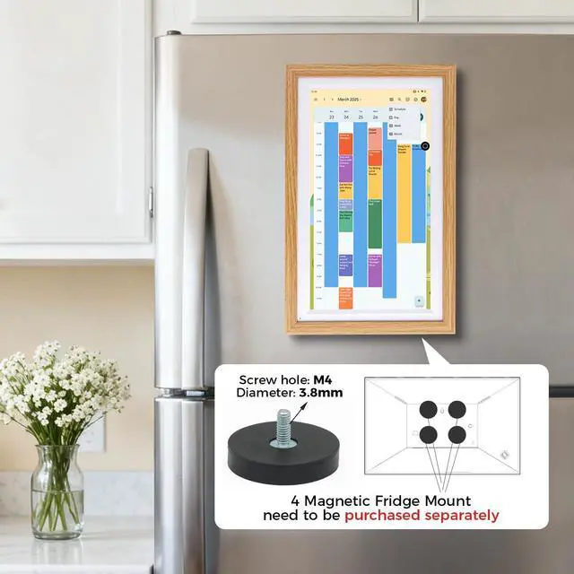 Alt view image 4 of 7 - 15.6" Digital Google Calendar,Android Apps,All-in-one,No Subscription,Oak | Anti-glare FHD touchscreen,Photo Frame,Android Apps,Built-in Battery,Stylus pen,Voice Assistant,Home Hub,Streaming,Wall&Desk
